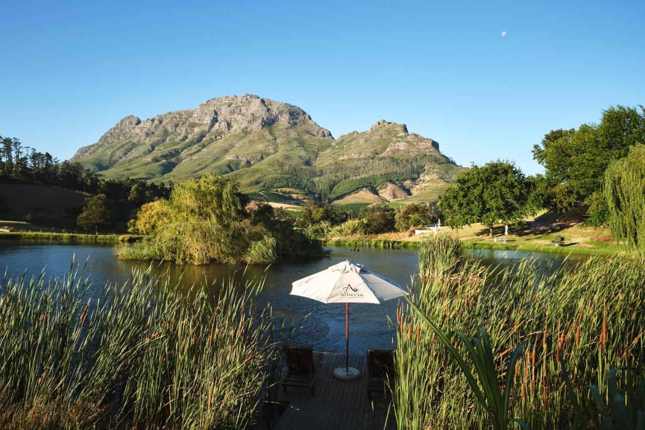 Alluvia Boutique Winery & Luxury Accommodation Stellenbosch Exterior foto View of the Kleinrivierveld